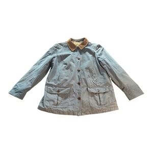 LL Bean Barn Chore Jacket Coat Women XL Corduroy Collar Flannel Utility Gorpcore